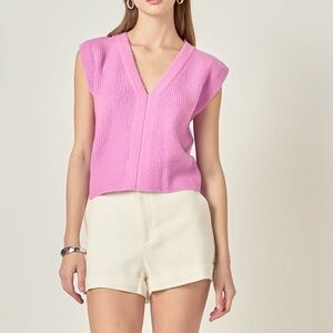 English Factory Pink Sleeveless Sweater